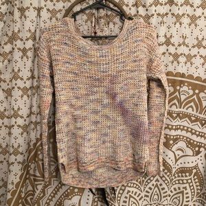 Purple, pink, yellow Hollister knit sweater XS